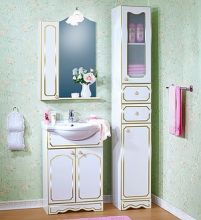 Мебель для ванной Бриклаер Лючия 60 белый глянец, золото