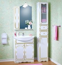 Мебель для ванной Бриклаер Лючия 70 белый глянец, золото