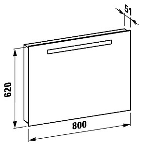 Зеркало Laufen Case 4723.1 80x62 с горизонтальной подсветкой