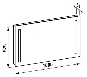 Зеркало Laufen Pro A 4.4725.2.996.144.1 100x62 с вертикальной подсветкой