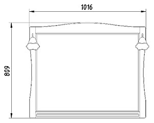 Зеркало ASB-Mebel Модена 105 белое, патина серебро