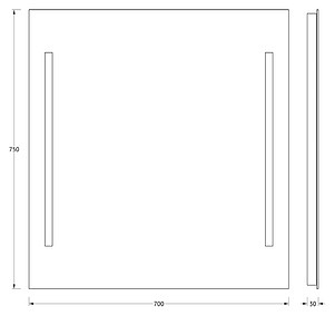 Зеркало Evoform Ledline BY 2116 70x75