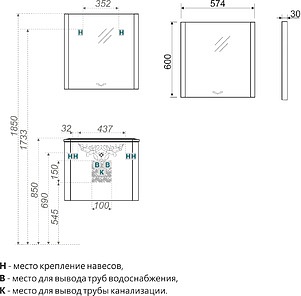 Зеркало Ingenium Medley 60 с декором