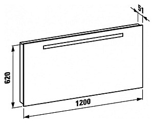 Зеркало Laufen Case 4726.1 120x62 с горизонтальной подсветкой