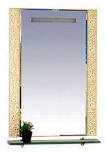 Зеркало Misty Гранд Lux 60 золотая кожа флораль