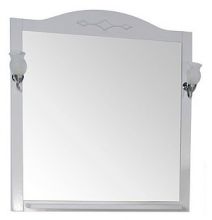 Зеркало ASB-Mebel Флоренция Квадро 80 белое, патина серебро со светильниками