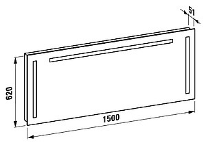 Зеркало Laufen Case 4.4728.8.996.144.1 150x62 с подсветкой