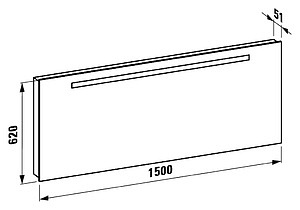 Зеркало Laufen Case 4728.1 150x62 с горизонтальной подсветкой