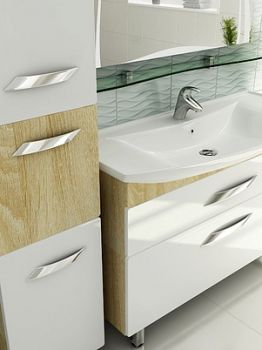 Мебель для ванной Vigo Wave 105 напольная, белый/сонома
