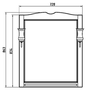 Зеркало ASB-Mebel Верона 75 бежевое