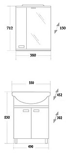 Мебель для ванной Onika Гамма 55