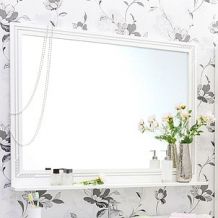 Зеркало Sanflor Элен 120 белое, патина серебро