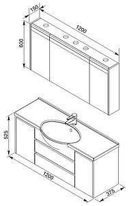 Мебель для ванной Aquanet Лайн 120