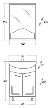 Мебель для ванной Onika Лада 60 с корзиной для белья