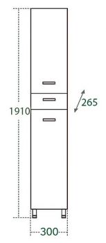 Шкаф-пенал СанТа Стандарт 30 1 ящик с бельевой корзиной