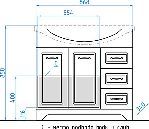 Мебель для ванной Style Line Олеандр-2 90 Люкс, белая