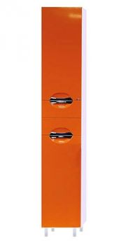 Шкаф-пенал Misty Жасмин 35 L оранжевая эмаль, с корзиной