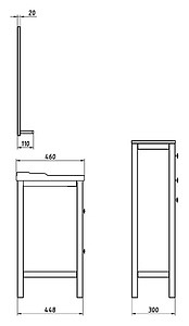 Мебель для ванной ASB-Mebel Римини 60 белая патина серебро, массив ясеня