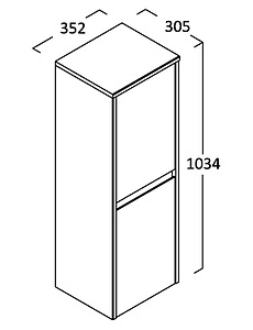 Шкаф-пенал Berloni Bagno Form FO CB01 SX 100 белый глянцевый