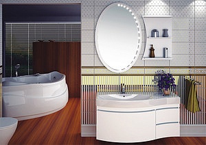 Мебель для ванной Aquanet Опера 115 белая с ящиком L