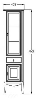 Шкаф-пенал Opadiris Лоренцо 45 R белый с патиной