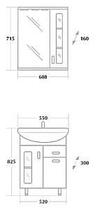 Мебель для ванной Onika Кристалл 55 с ящиком