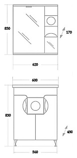 Мебель для ванной Onika Флорена-Квадро 60 крем