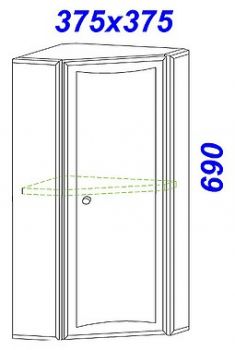 Шкаф Aqwella Барселона Вa36 угловой