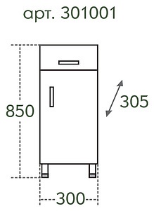 Тумба СанТа ТH 30 с 1 ящиком