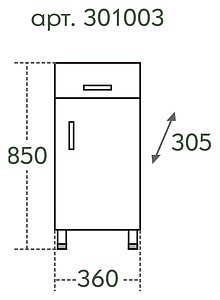 Тумба СанТа TH 36 с 1 ящиком