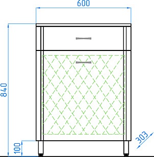 Тумба Style Line Эко Стандарт ТН 60 с бельевой корзиной, белая