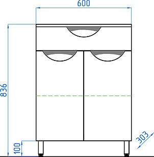 Тумба Style Line Жасмин 60 белая