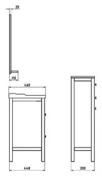 Тумба ASB-Mebel Римини 30 белая, патина серебро