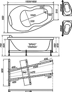 Акриловая ванна Triton Бриз R