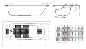 Стальная ванна BLB Universal B70H