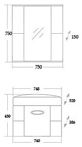 Мебель для ванной Onika Родос 75