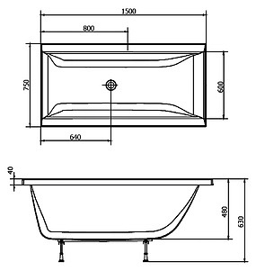 Акриловая ванна Alpen Cleo 150x75