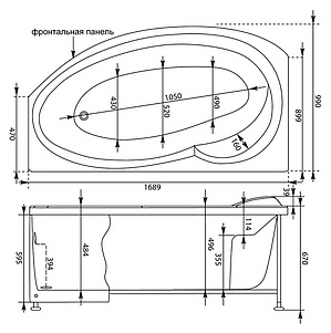 Акриловая ванна Aquanet Jersi L