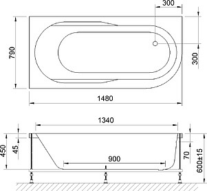 Акриловая ванна Royal Bath Azur RB 614201 L 150 см