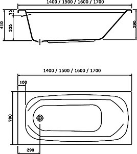 Акриловая ванна Vidima Сириус (140 см)
