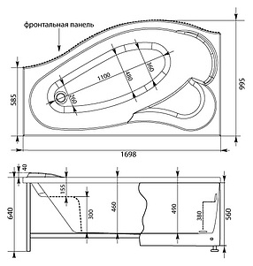 Акриловая ванна Aquanet Palma L