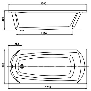 Акриловая ванна Vagnerplast Ebony 170 см