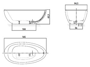 Акриловая ванна Jacuzzi Desire 9443-814A