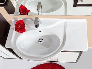 Мебель для ванной Бриклаер Бали 90 венге, белый глянец L