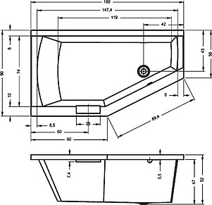 Акриловая ванна Riho Geta 160 R