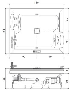 Акриловая ванна Jacuzzi Aura Plus 9F43-337A