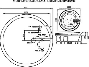 Акриловая ванна Gemy G9090 O красная