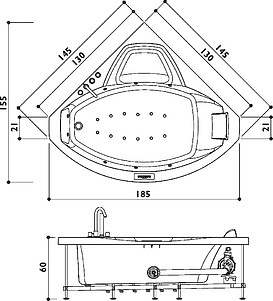 Акриловая ванна Jacuzzi Young Uma