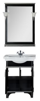 Мебель для ванной Aquanet Валенса 70 черный краколет/серебро