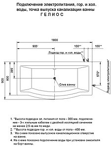 Акриловая ванна Акватек Гелиос